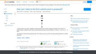 
                            4. How can I listen to the form submit event in javascript? - Stack ...