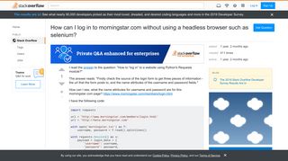 
                            6. How can I log in to morningstar.com without using a headless ...