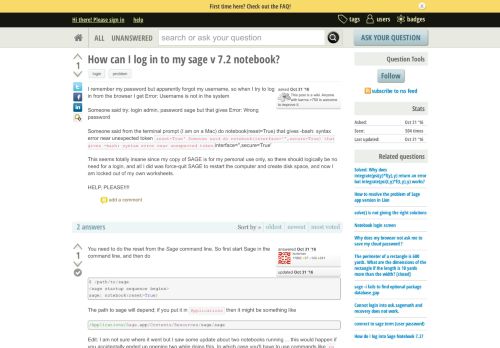 
                            3. How can I log in to my sage v 7.2 notebook? - ASKSAGE: Sage Q&A ...