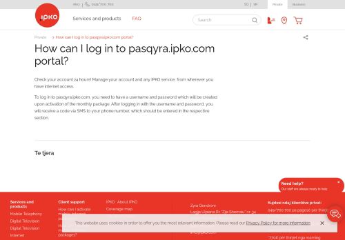 
                            5. How can I log in to pasqyra.ipko.com portal? - Ipko Telecommunications