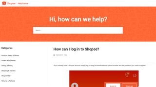 
                            7. How can I log in to Shopee?