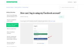 
                            10. How can I log in using my Facebook account? – Kickstarter Support