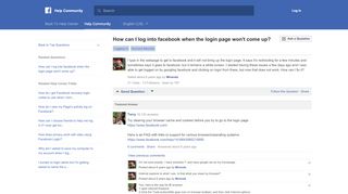 
                            1. How can I log into facebook when the login page won't come up ...