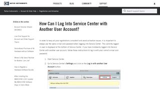 
                            9. How Can I Log Into Service Center with Another ... - Native Instruments