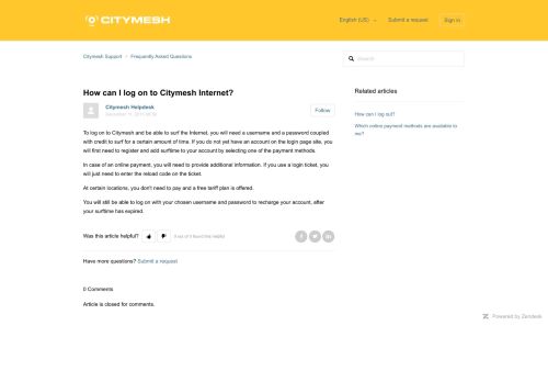 
                            5. How can I log on to Citymesh Internet? – Citymesh Support