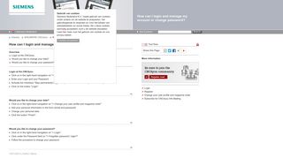 
                            5. How can I login and manage my account or change ... - Siemens
