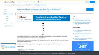 
                            10. how can I login anonymously with ftp (/usr/bin/ftp)? - Stack Overflow