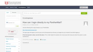 
                            3. How can I login directly to my PantherMail? - Powered by Kayako Help ...