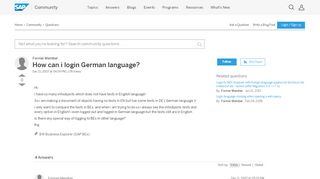 
                            8. How can i login German language? - archive SAP