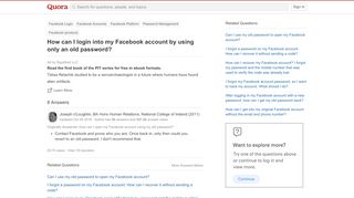 
                            6. How can I login into my Facebook account by using only an old ...