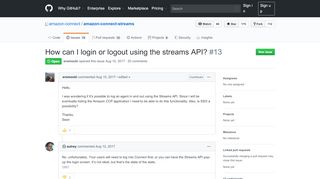 
                            6. How can I login or logout using the streams API? · Issue #13 · aws ...
