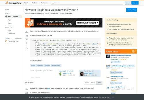 
                            3. How can I login to a website with Python? - Stack Overflow
