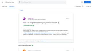 
                            7. How can I login to admin legacy control panel? - Google Product Forums