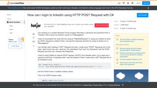 
                            9. How can i login to linkedin using HTTP POST Request with C ...