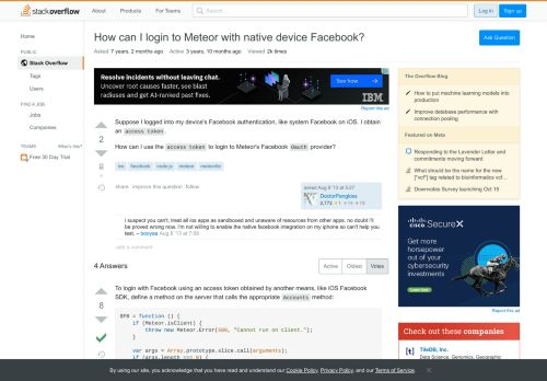 
                            8. How can I login to Meteor with native device Facebook? - Stack ...