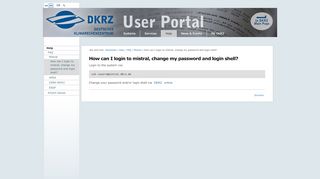 
                            5. How can I login to mistral, change my password and login shell? - DKRZ