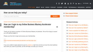 
                            5. How can I login to my Online Business Mastery Accelerator ... - Support