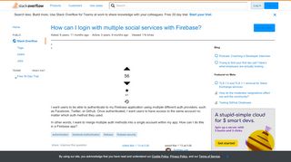 
                            3. How can I login with multiple social services with Firebase ...