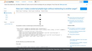 
                            13. How can I make a external phpbb-login without redirecting to ...