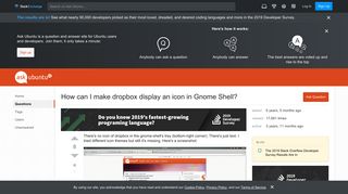 
                            11. How can I make dropbox display an icon in Gnome Shell? - Ask Ubuntu