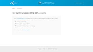 
                            10. How can I manage my CONNECT account? – CONNECT