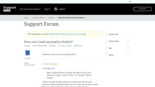 
                            8. How can I read my email in firefox? | Firefox Support Forum | Mozilla ...
