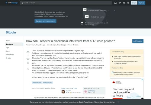 
                            7. How can I recover a blockchain.info wallet from a 17 word phrase ...
