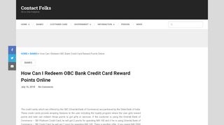 
                            10. How Can I Redeem OBC Bank Credit Card Reward Points Online ...