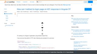 
                            1. How can I redirect to login page on 401 response in Angular 5 ...