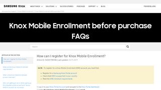 
                            4. How can I register for Knox Mobile Enrollment? – Samsung Knox ...