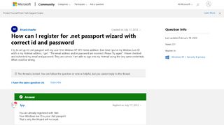 
                            3. How can I register for .net passport wizard with correct id and ...