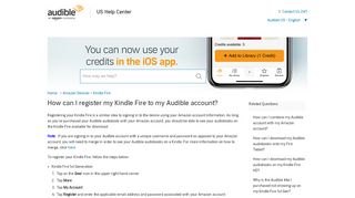 
                            7. How can I register my Kindle Fire to my Audible account?