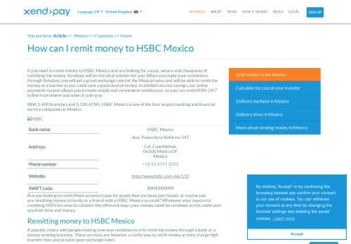 
                            6. How can I remit money to HSBC Mexico | Xendpay