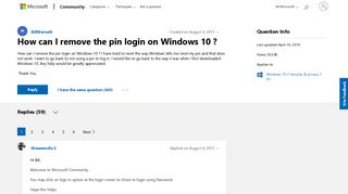 
                            12. How can I remove the pin login on Windows 10 ? - Microsoft Community