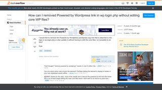 
                            1. How can I removed Powered by Wordpress link in wp.login.php ...