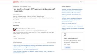 
                            11. How can I reset my Jio WiFi username and password? - Quora