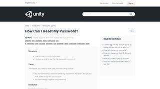 
                            11. How can I reset my Password? – Unity