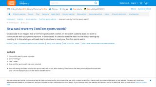 
                            7. How can I reset my TomTom sports watch? - Before 23:59, delivered ...