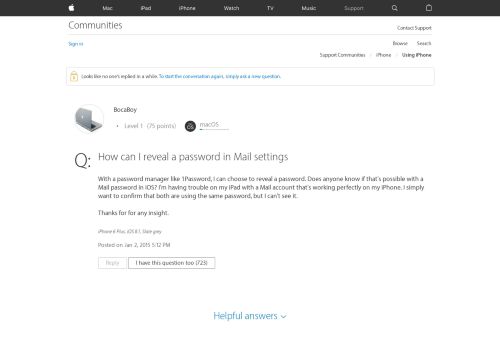 
                            2. How can I reveal a password in Mail setti… - Apple Community ...