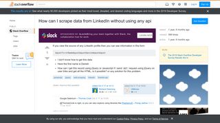 
                            7. How can I scrape data from LinkedIn without using any api - Stack ...