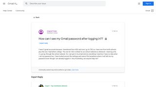 
                            5. How can I see my Gmail password after logging in?? - Google ...