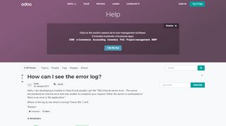 
                            6. How can I see the error log? | Odoo