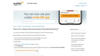 
                            12. How can I setup and use Amazon Household Library? - Audible