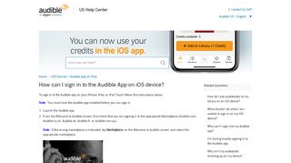 
                            10. How can I sign in to the Audible App on iOS device?