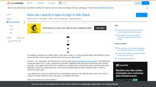 
                            7. How can I specify a team to sign in with Slack - Stack Overflow