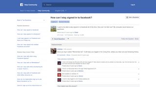 
                            4. How can I stay signed in to facebook? | Facebook Help ...