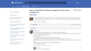 
                            5. How can I stop FB from keeping me logged in as others use ...