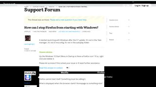 
                            6. How can I stop Firefox from starting with Windows? - Mozilla Support