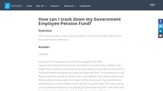 
                            11. How can I track down my Government Employee Pension Fund?
