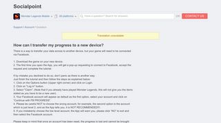 
                            7. How can I transfer my progress to a new device? - Socialpoint Support